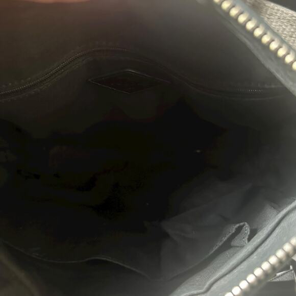 Fossil Black Pebbled Leather Satchel Crossbody Bag Silver Hardware Key Charm - Picture 9 of 14